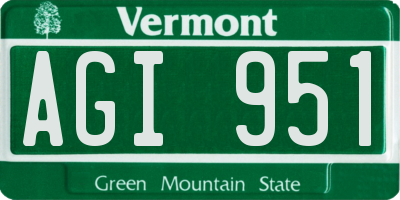 VT license plate AGI951