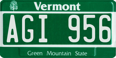 VT license plate AGI956