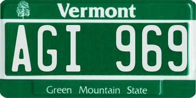 VT license plate AGI969