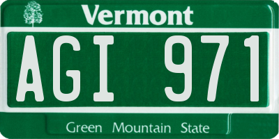 VT license plate AGI971