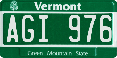 VT license plate AGI976