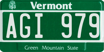 VT license plate AGI979