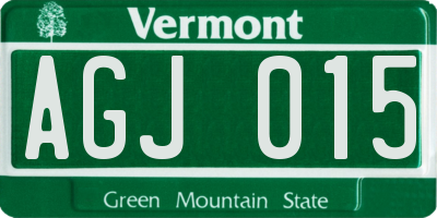 VT license plate AGJ015
