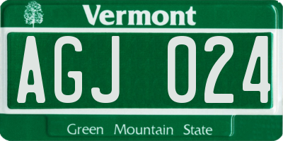 VT license plate AGJ024