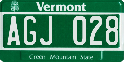 VT license plate AGJ028