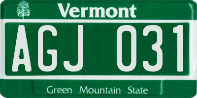 VT license plate AGJ031