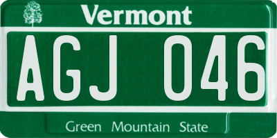 VT license plate AGJ046