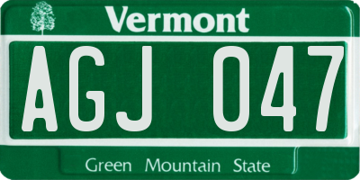 VT license plate AGJ047