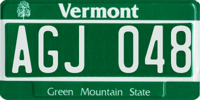 VT license plate AGJ048