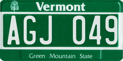 VT license plate AGJ049