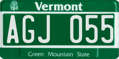 VT license plate AGJ055