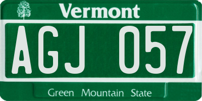 VT license plate AGJ057