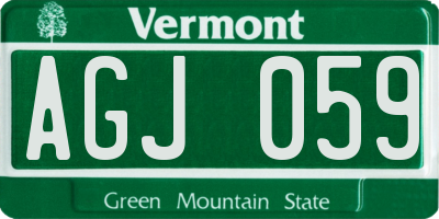 VT license plate AGJ059