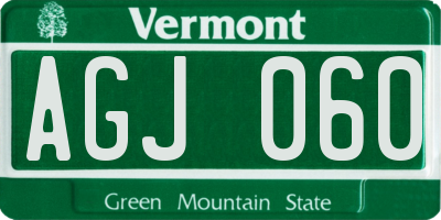 VT license plate AGJ060
