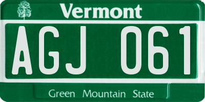 VT license plate AGJ061