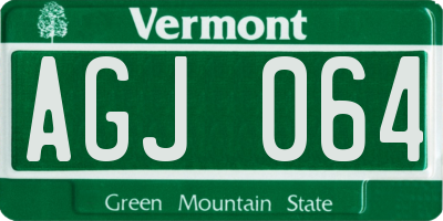 VT license plate AGJ064