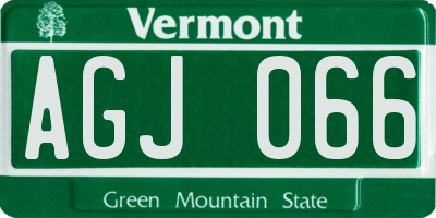 VT license plate AGJ066