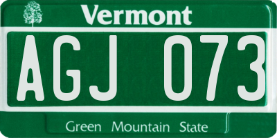 VT license plate AGJ073
