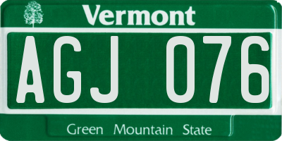 VT license plate AGJ076