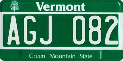 VT license plate AGJ082
