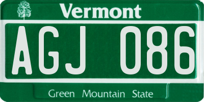 VT license plate AGJ086