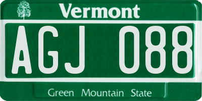 VT license plate AGJ088