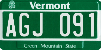 VT license plate AGJ091