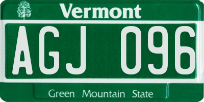 VT license plate AGJ096