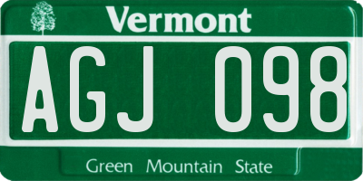 VT license plate AGJ098
