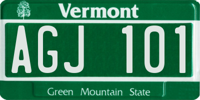 VT license plate AGJ101