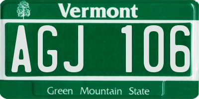 VT license plate AGJ106