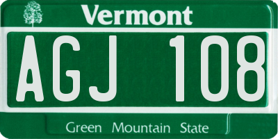 VT license plate AGJ108