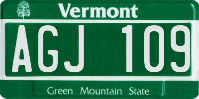 VT license plate AGJ109