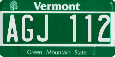 VT license plate AGJ112