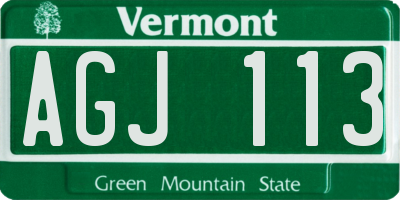 VT license plate AGJ113