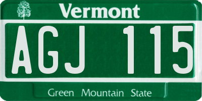 VT license plate AGJ115