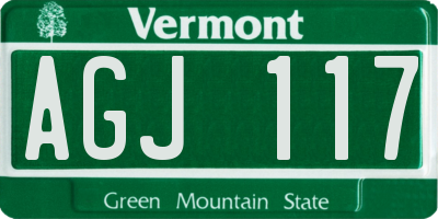 VT license plate AGJ117