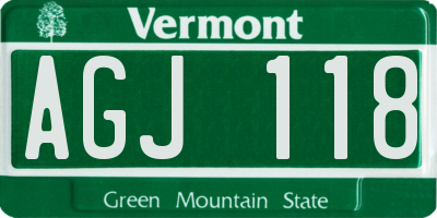VT license plate AGJ118