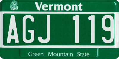 VT license plate AGJ119