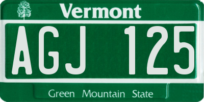 VT license plate AGJ125