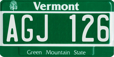 VT license plate AGJ126