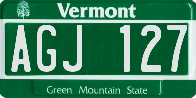 VT license plate AGJ127