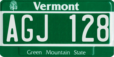 VT license plate AGJ128