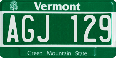 VT license plate AGJ129