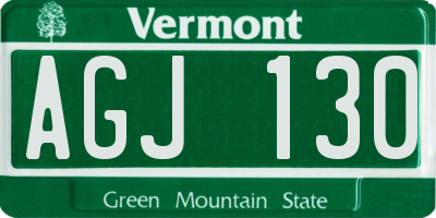 VT license plate AGJ130