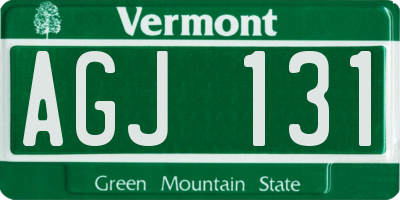 VT license plate AGJ131