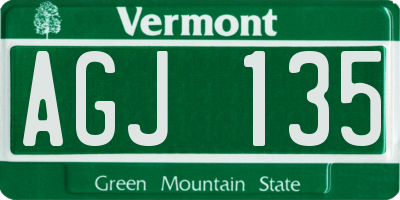 VT license plate AGJ135