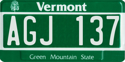 VT license plate AGJ137