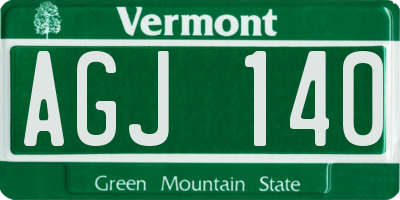 VT license plate AGJ140