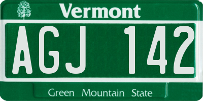 VT license plate AGJ142